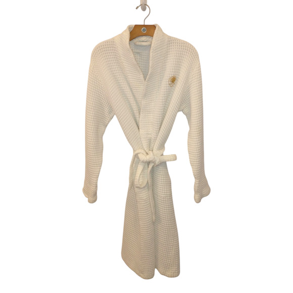 Brooklinen Dreamweave Robe Unisex White Waffle Knit M/L Spa Resort Relaxation - Picture 3 of 13